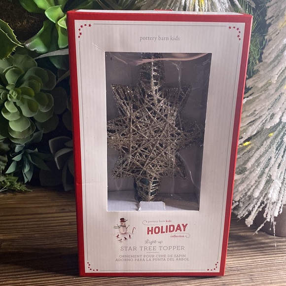 Pottery Barn Kids Shiny, Sparkly, and Glittery Light Up Silver Star Tree Topper - Picture 2 of 16
